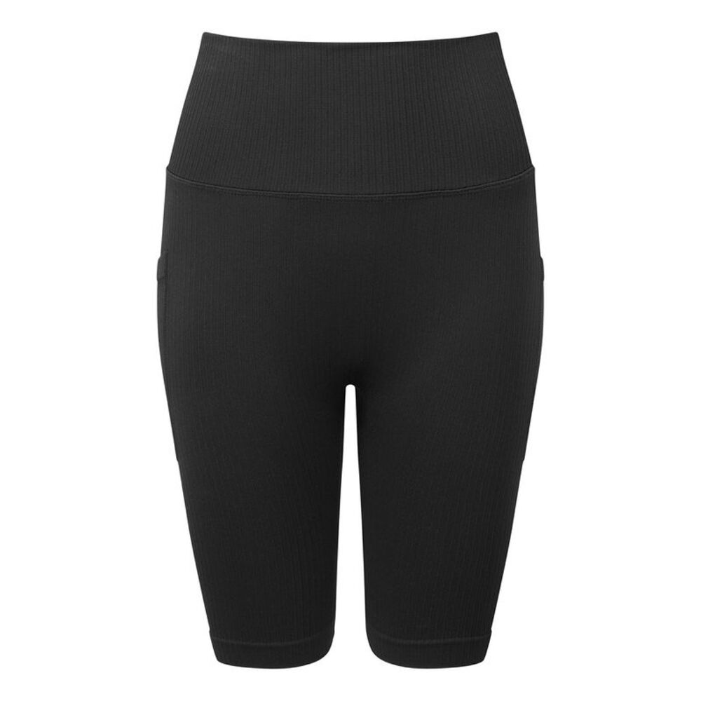 TriDri Womens/Ladies Ribbed Seamless 3D Cycling Shorts / Black